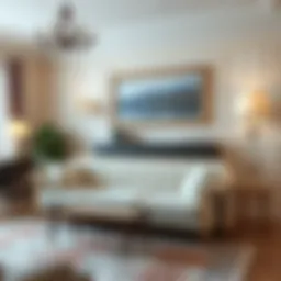 Elegant vintage sofa in a cozy living room setting