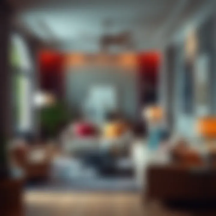 Stylish Room with Pre-owned Furniture A stylishly decorated room featuring pre-owned furniture pieces