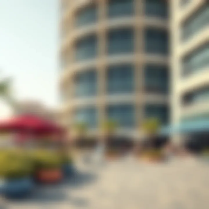 Community Space Near Addax Tower Vibrant community space surrounding Addax Tower