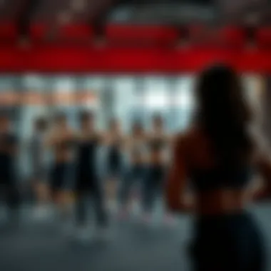 Group fitness class promoting community engagement