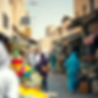 Vibrant Market in Al Aweer A vibrant market scene in Al Aweer highlighting local culture
