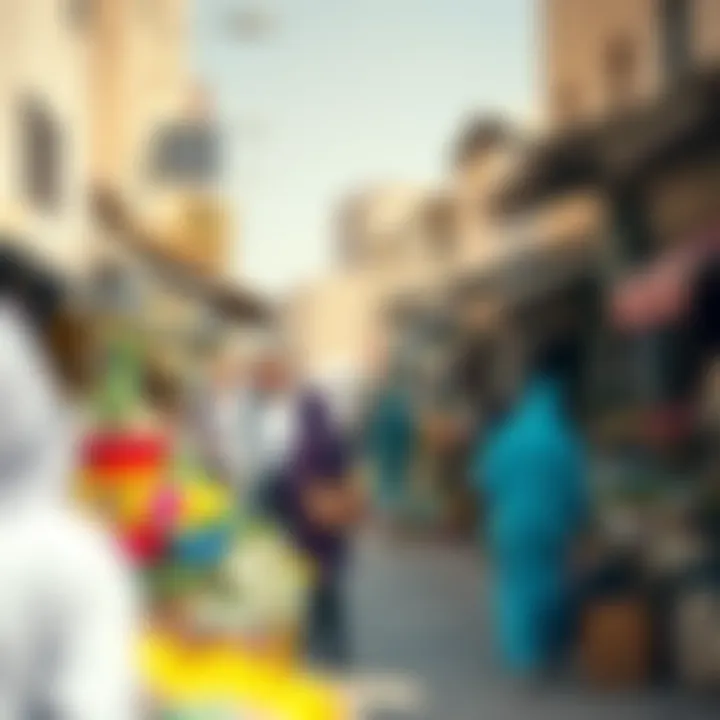 Vibrant Market in Al Aweer A vibrant market scene in Al Aweer highlighting local culture