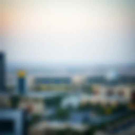 A panoramic view of Al Aweer showcasing its urban landscape