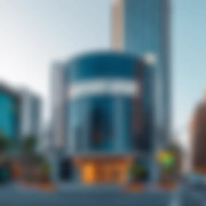 Exterior shot of the center amidst urban surroundings