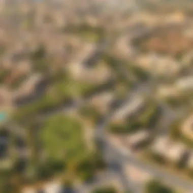 Aerial view of Al Hayer showcasing its greenery and residential areas