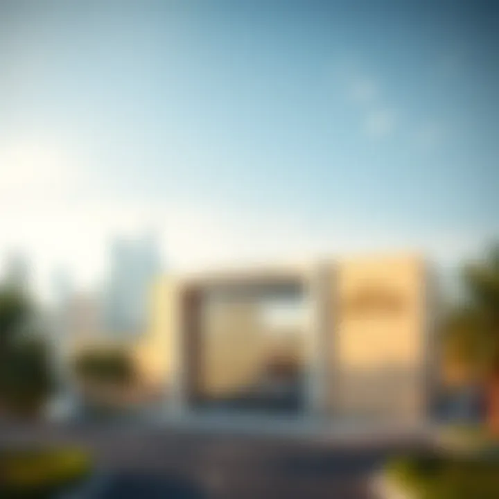 Panoramic view of Al Khail Gate Community Centre in the context of Dubai skyline