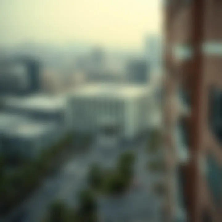 Al Muteena Technic Building in Urban Context Panoramic view of the urban landscape featuring Al Muteena Technic Building and its surroundings