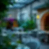 A serene view of the garden ambiance at Al Nahda Garden Restaurant