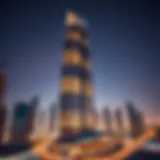 Stunning architectural view of Al Raha Tower against the Dubai skyline