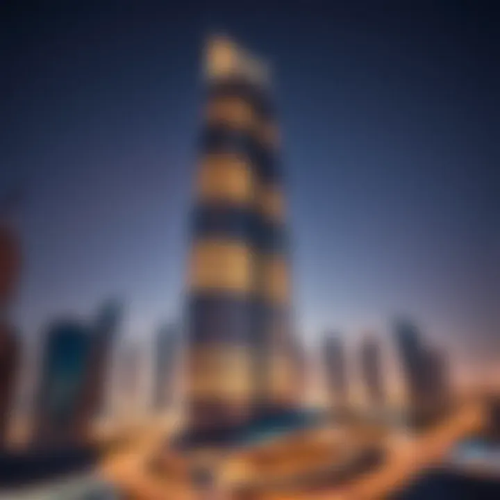 Stunning architectural view of Al Raha Tower against the Dubai skyline