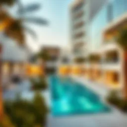 Exterior view of Al Reef Village showcasing modern architecture