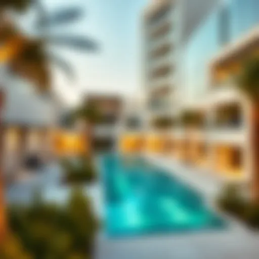 Exterior view of Al Reef Village showcasing modern architecture