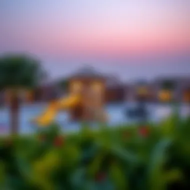 Recreational facilities in Al Reef Village including parks and pools