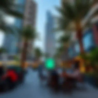 Community gathering space near Al Rihab Tower promoting social interactions