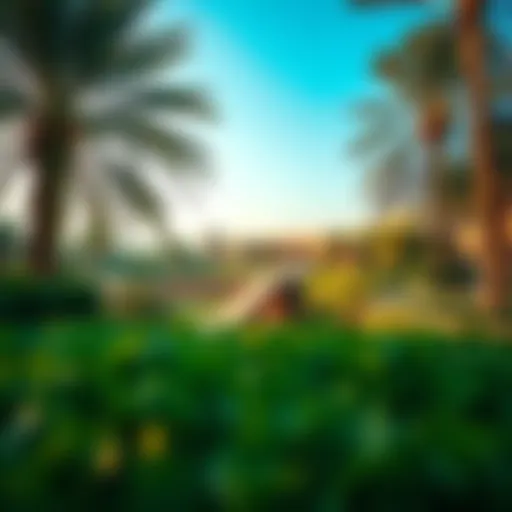 Lush Greenery at Al Towayya Park Panoramic view of Al Towayya Park showcasing lush greenery