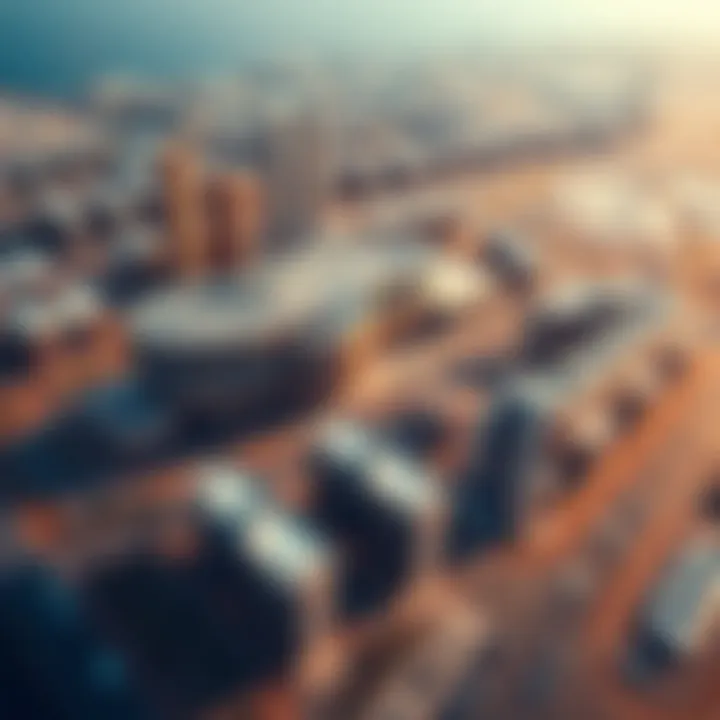 An aerial view of Aldar's commercial projects influencing Dubai's business landscape