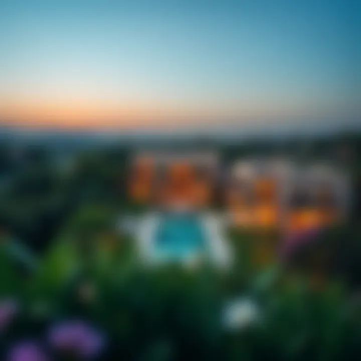 Panoramic view of Atwaar Villas surrounded by lush landscapes