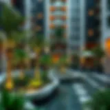 Modern Residential Aura Garden in Dubai A serene aura garden integrated into a modern Dubai residential building