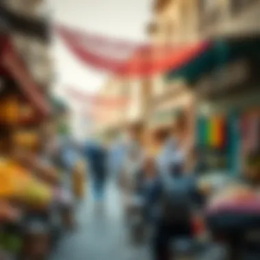 Cultural Vibrancy in Badr A vibrant market scene illustrating cultural aspects of Badr