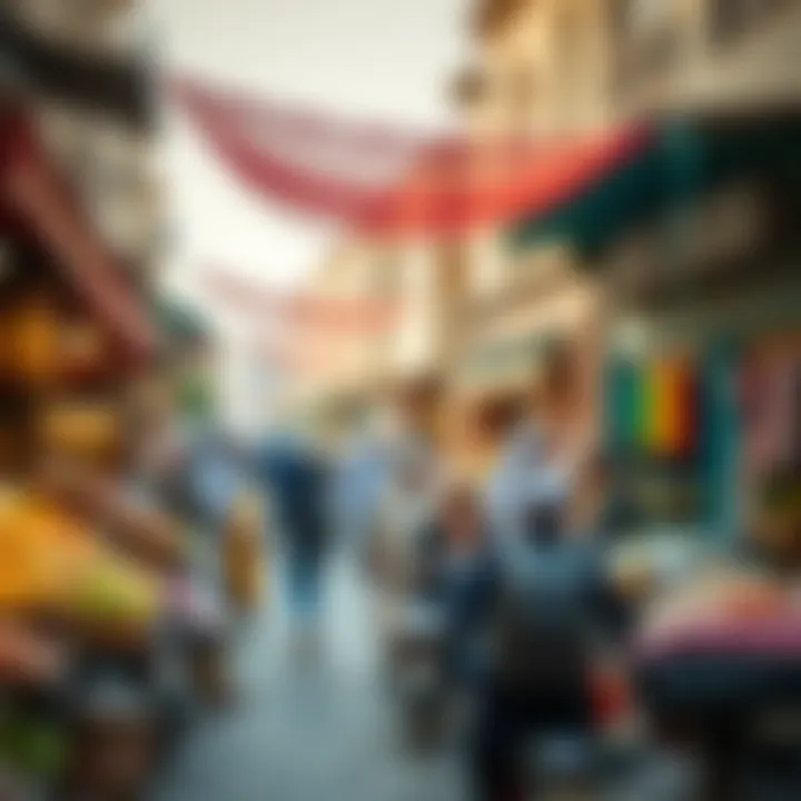 Cultural Vibrancy in Badr A vibrant market scene illustrating cultural aspects of Badr