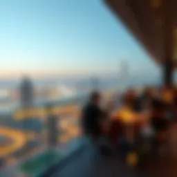 A romantic dinner setting overlooking the Dubai skyline