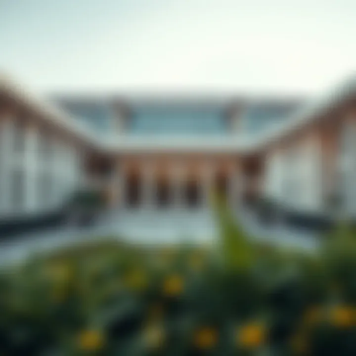 A panoramic view of a prestigious school in Dubai showcasing modern architecture