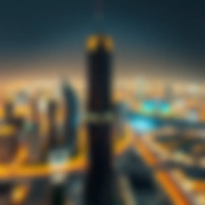Aerial view of Binary Tower within Dubai's skyline