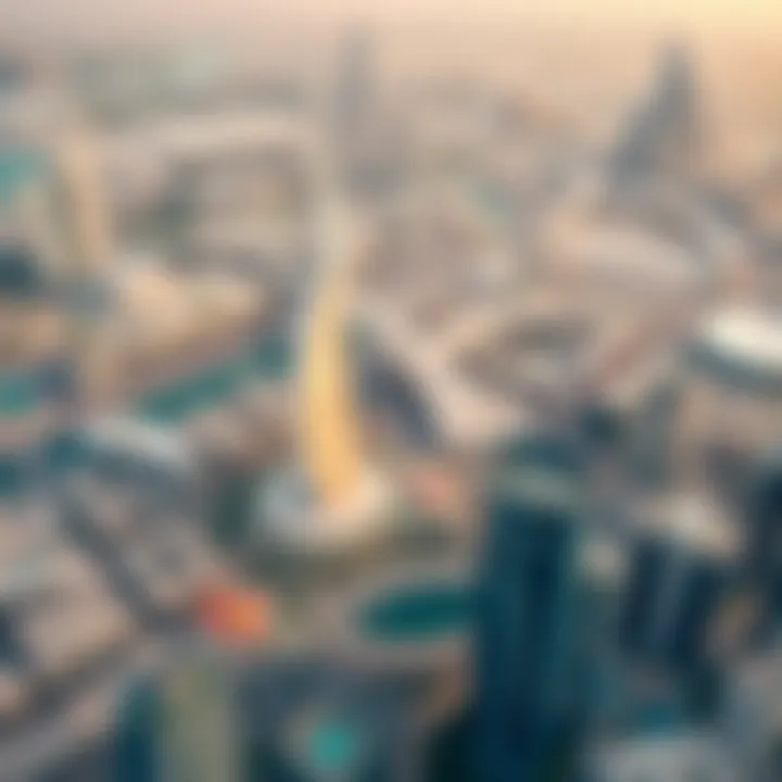 Aerial view of Dubai featuring Binghatti Burj in its urban context