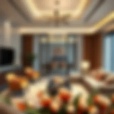 Elegant living space inside a unit at Binghatti Rose