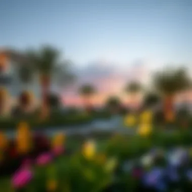 Beautiful landscaped garden surrounding Binghatti Rose