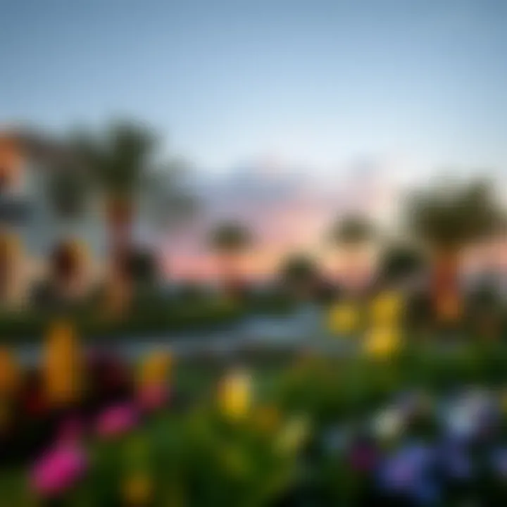 Beautiful landscaped garden surrounding Binghatti Rose