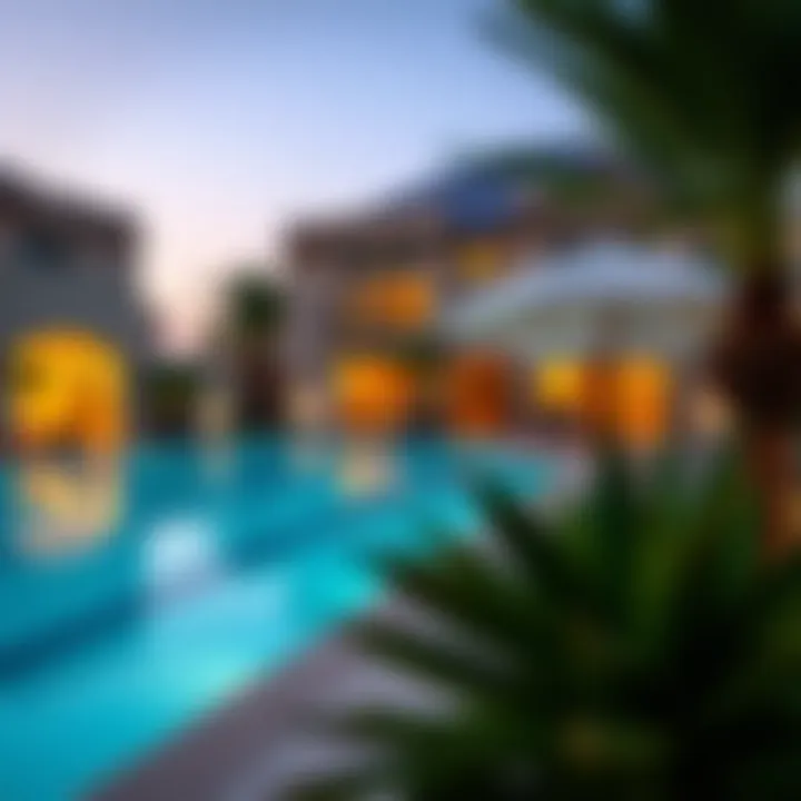 Luxurious swimming pool area within Binghatti Rose