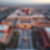 Aerial view of Bismi Souk Al Marfa showcasing its modern architecture and surrounding amenities