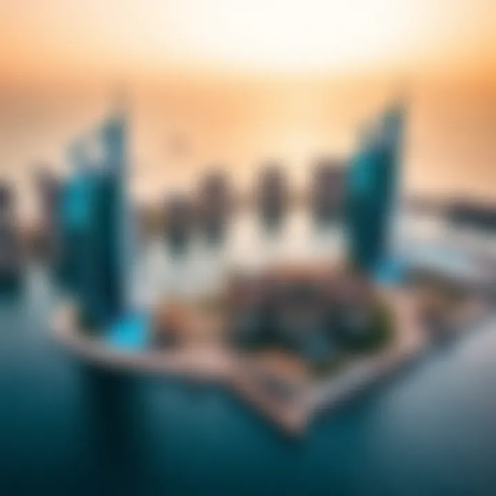 Prime Location of Blue Water Residence in Dubai Aerial view of Blue Water Residence highlighting its prime location