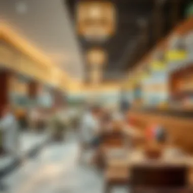 Culinary Delights at Business Bay Mall Elegant dining area inside Business Bay Mall with diverse culinary options