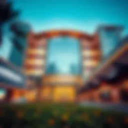 Stunning exterior view of Business Bay Mall showcasing modern architecture