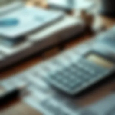 A calculator and financial documents on a desk