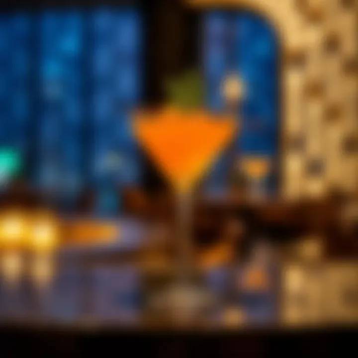 Elegant cocktail presentation at Cavalli Club Dubai