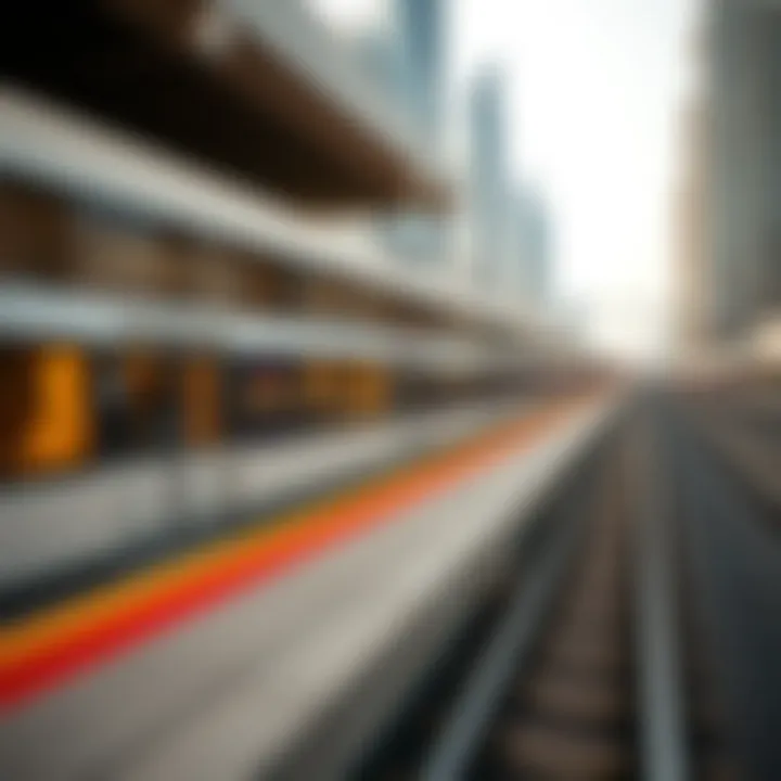 Visual representation of the Dubai Metro Red Line route and connections