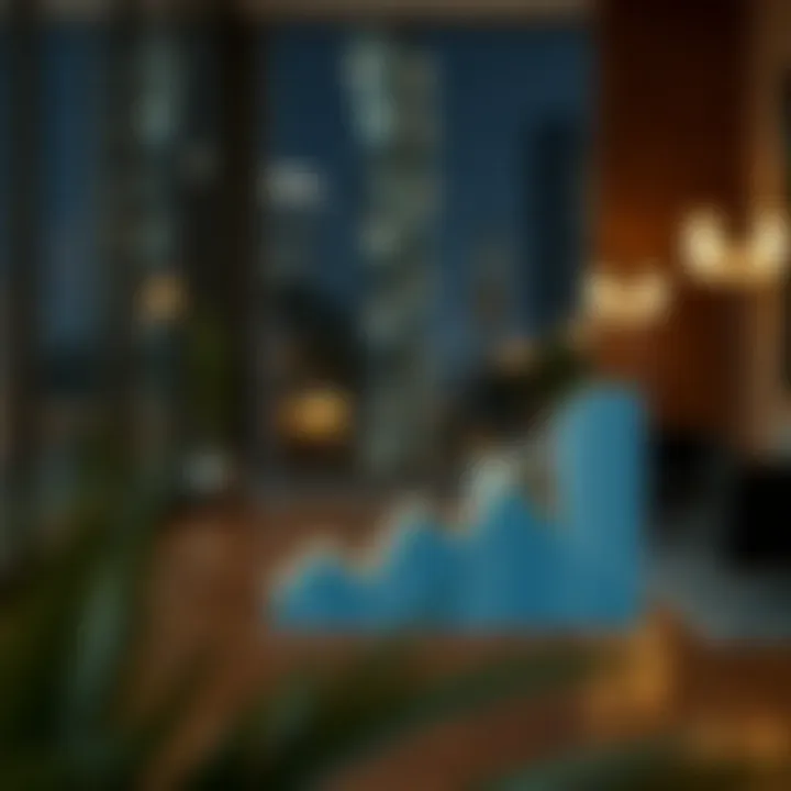 Graph illustrating rental price trends in Dubai