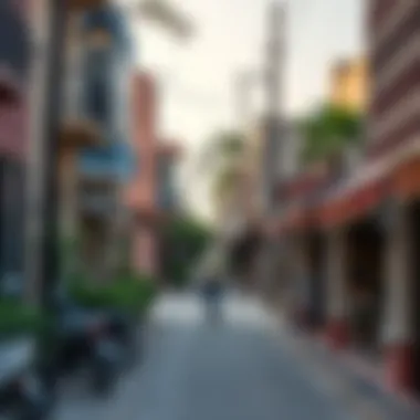 A vibrant neighborhood in Dubai highlighting local culture