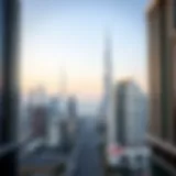 Overview of Dubai's skyline with real estate icons