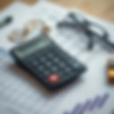 Calculator and financial documents representing personal finance planning