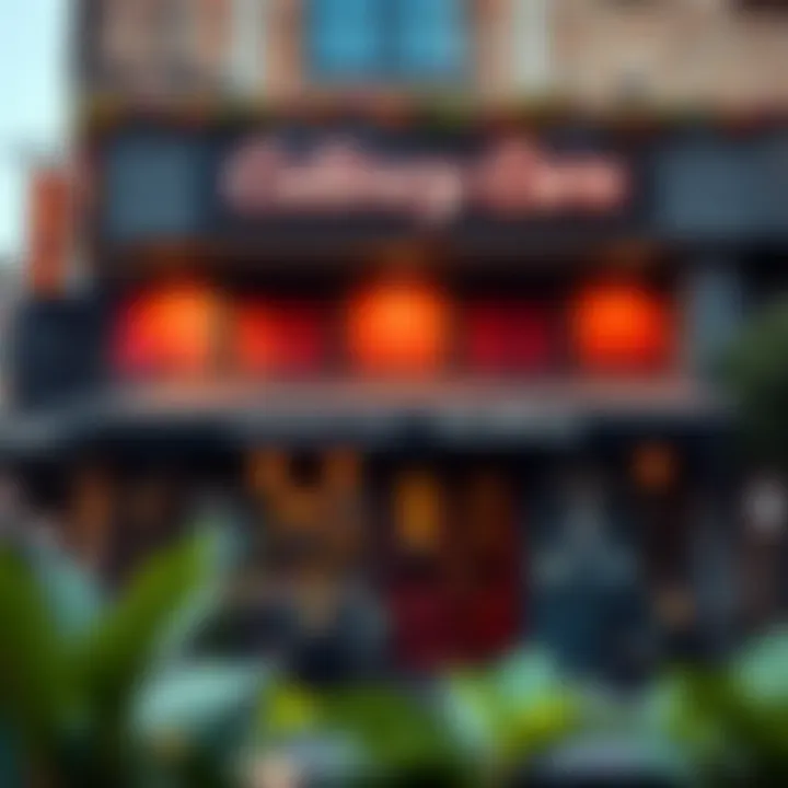 Vibrant urban restaurant exterior