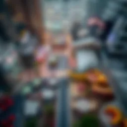 Aerial view of Business Bay showcasing its vibrant restaurant scene