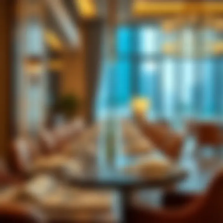 Elegant dining setup in a high-end restaurant at Business Bay