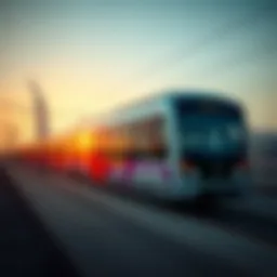 Dubai Metro train in motion showcasing urban connectivity