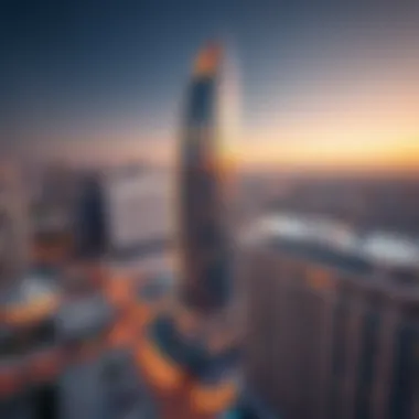 Aerial shot of Business Bay highlighting DAMAC Paramount Tower