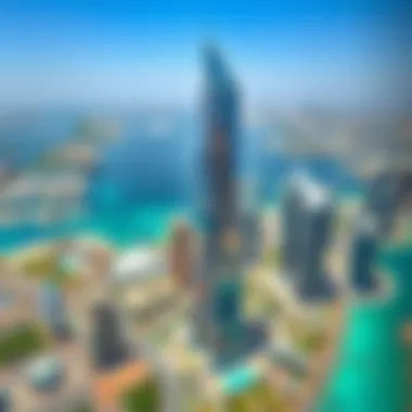 Aerial View of Business Bay with Damac XL Tower Aerial view of Business Bay highlighting Damac XL Tower