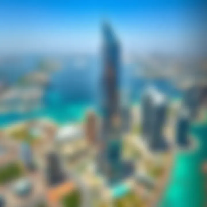 Aerial View of Business Bay with Damac XL Tower Aerial view of Business Bay highlighting Damac XL Tower